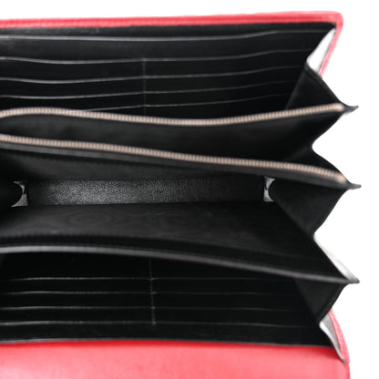 Gucci Vintage Effect Calfskin Matelasse Diagonal Torchon GG Marmont Chain Wallet Black Romantic Cherry 5 of 11