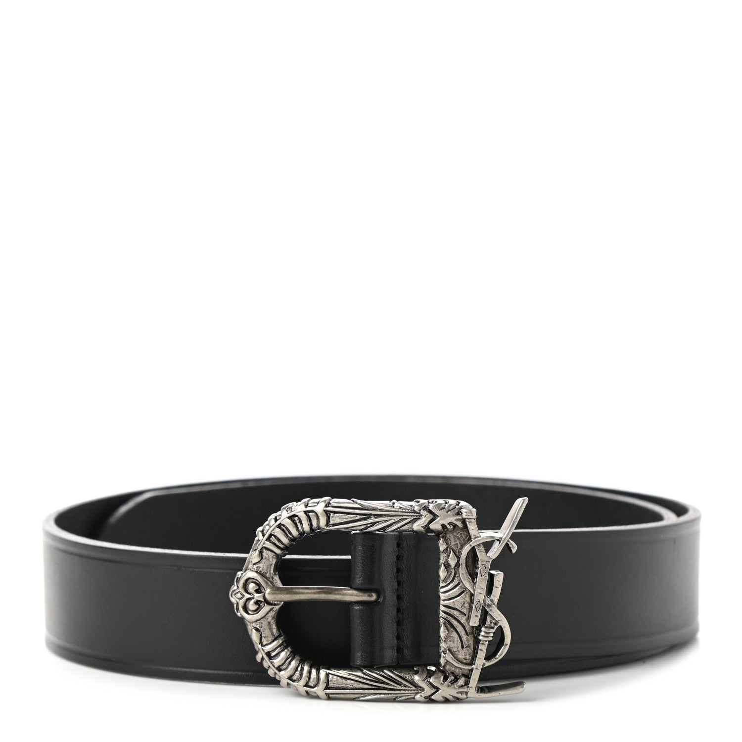 Saint Laurent Calfskin Monogram Celtique Belt 70 28 Black 2 of 8