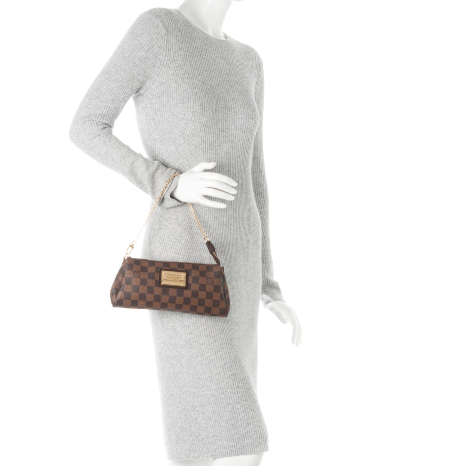 Louis Vuitton Damier Ebene Eva Clutch 3 of 8