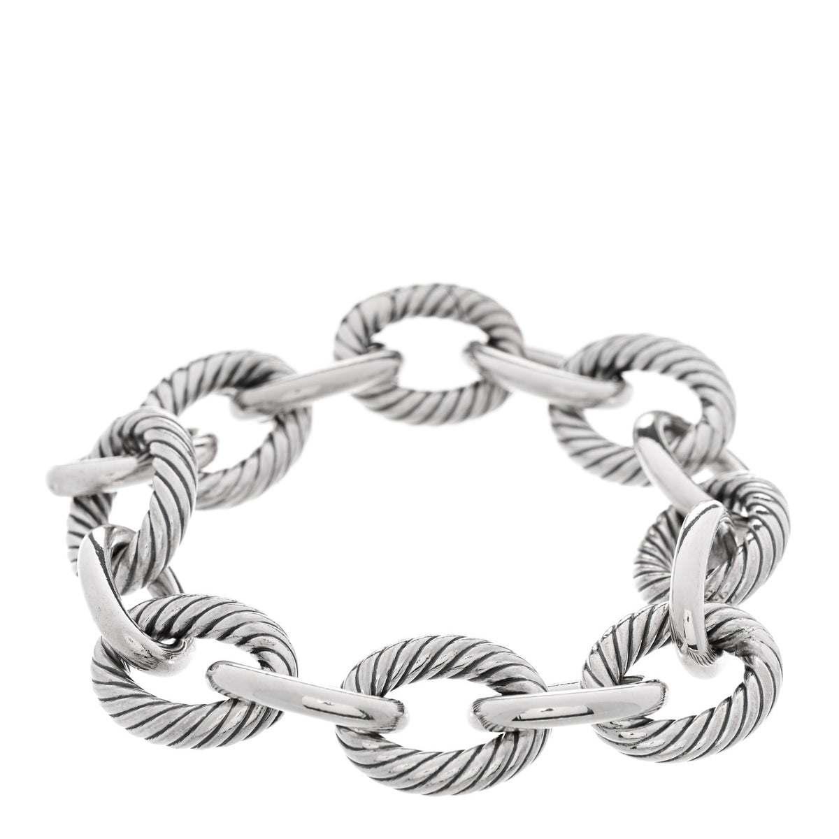 David Yurman Sterling Silver 17mm Large Oval Link Bracelet 1 of 4