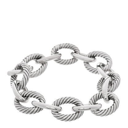 David Yurman Sterling Silver 17mm Large Oval Link Bracelet 1 of 4