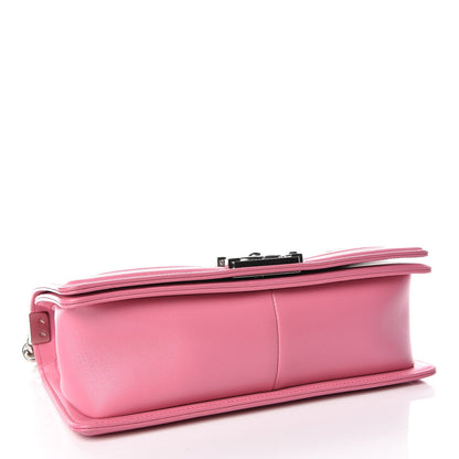 Chanel Lambskin Chevron Quilted Medium Boy Flap Pink 5 of 10