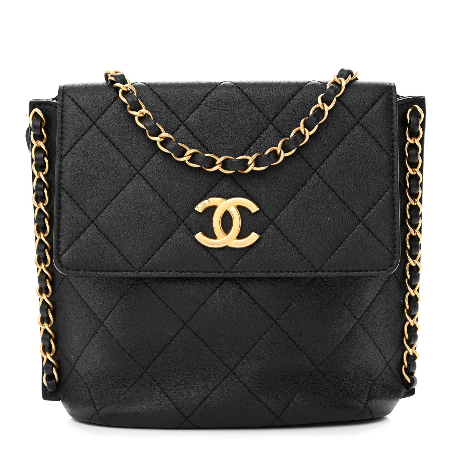 Chanel Calfskin Quilted Chain Small Hobo Bag Black 1 of 10
