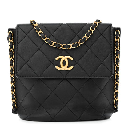 Chanel Calfskin Quilted Chain Small Hobo Bag Black 1 of 10