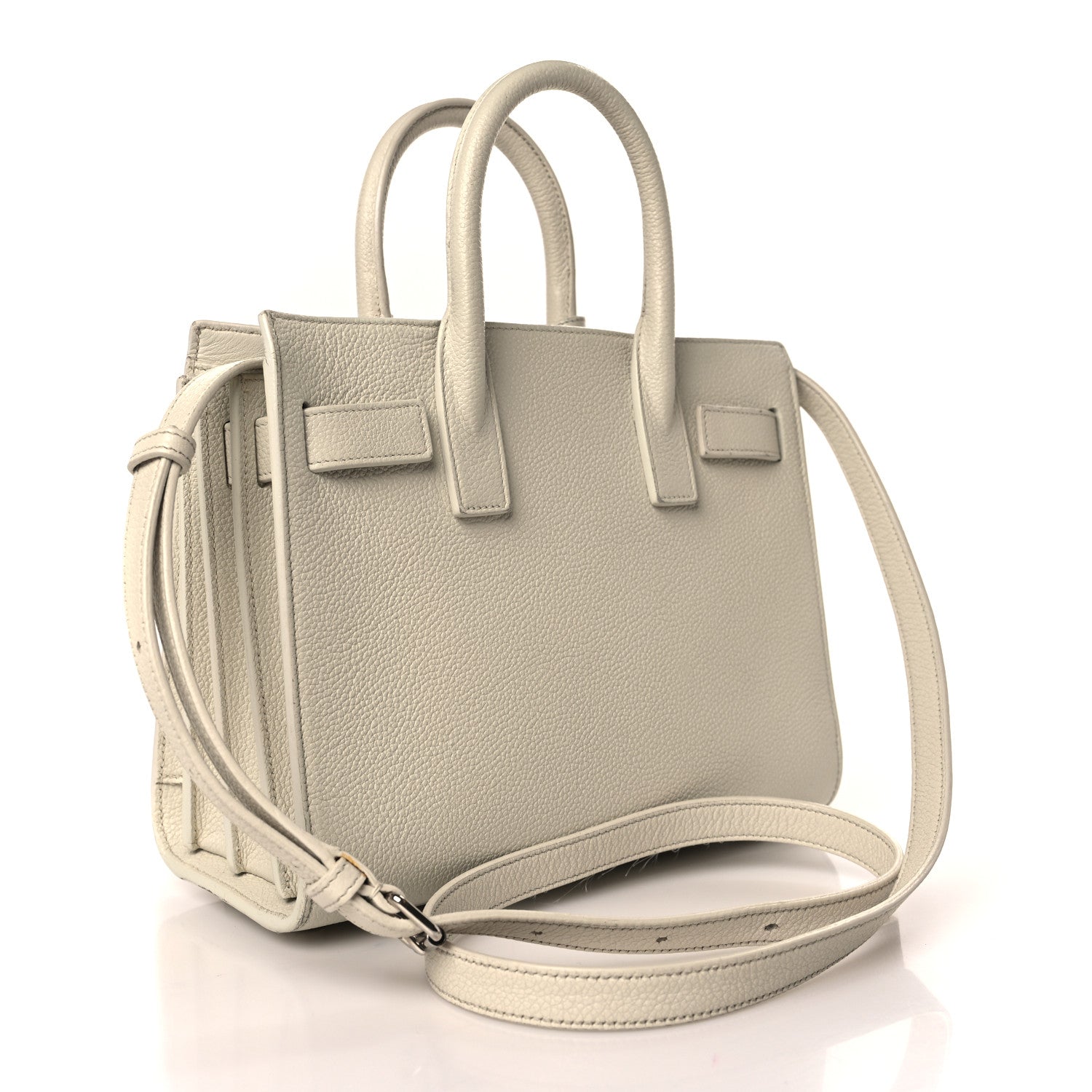 Saint Laurent Grained Calfskin Nano Sac De Jour Dove White 3 of 12