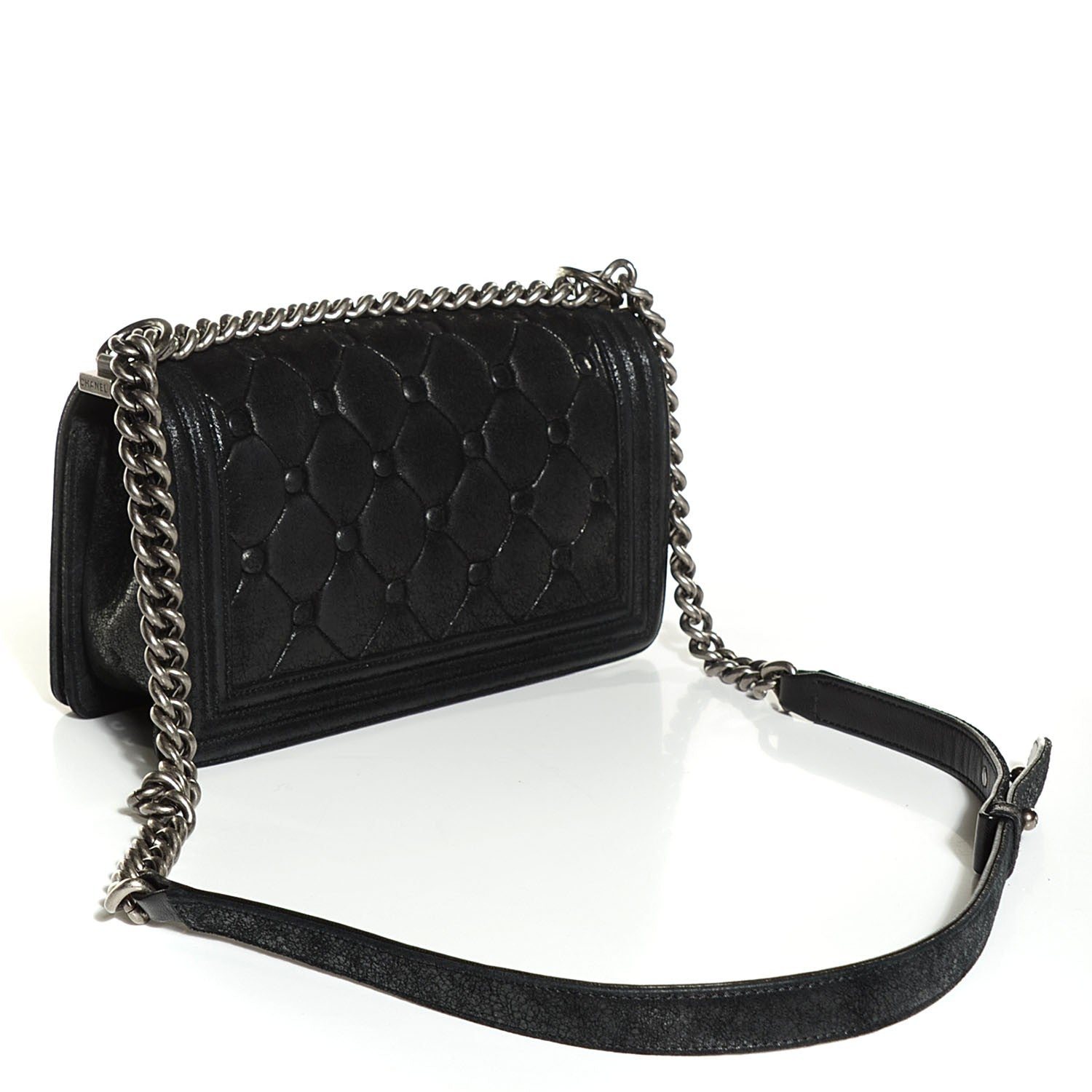 Chanel Goatskin Chesterfield Quilted Medium Celtic Boy Flap Black 3 of 9