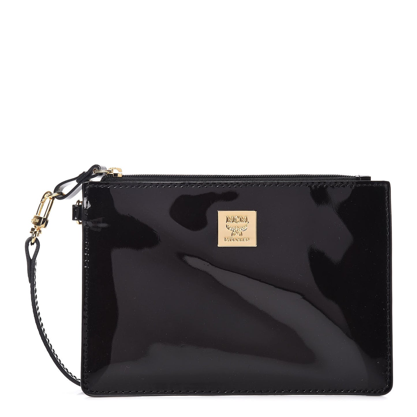 Patent Ivana Zip Pouch Black