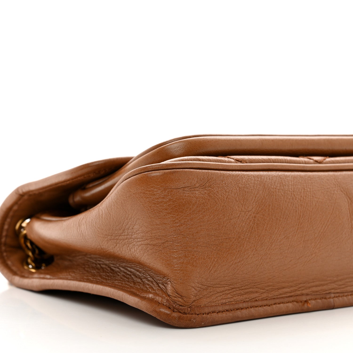 Saint Laurent Crinkled Calfskin Matelasse Monogram Baby Niki Chain Satchel Light Caramel 9 of 13
