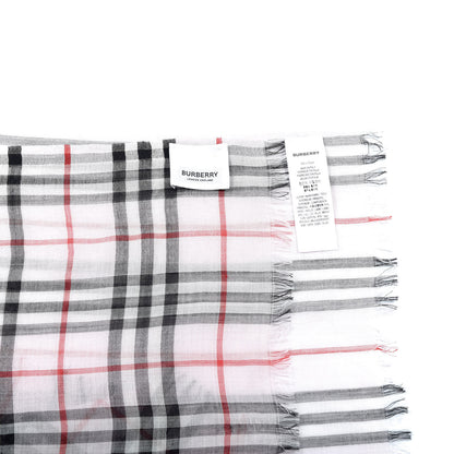 Burberry Wool Silk Gauze Vintage Check Scarf Alabaster Pink 6 of 9