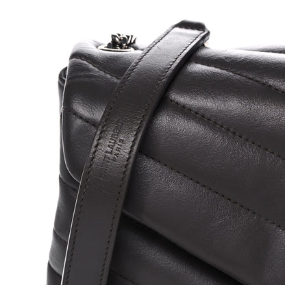 Saint Laurent Calfskin Y Quilted Monogram Small Loulou Chain Satchel Earth 9 of 20