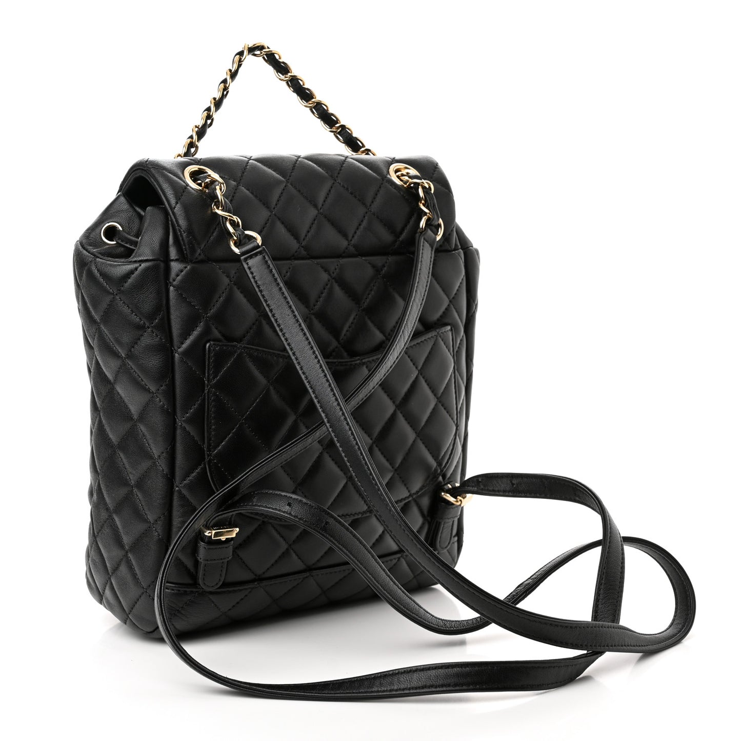 Lambskin Quilted Small Urban Spirit Backpack Black