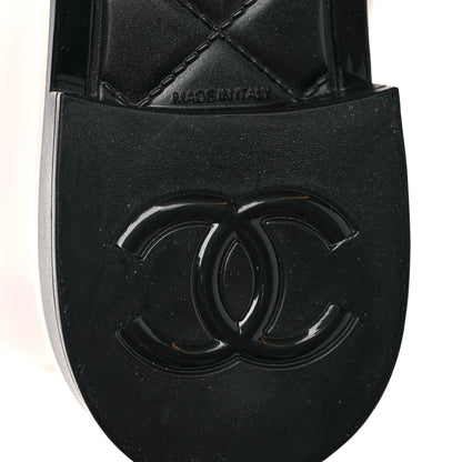 Chanel Rubber Rain Boots 37 Ivory Black 7 of 8
