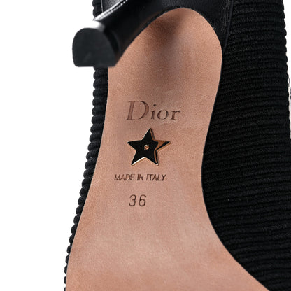 Christian Dior Technical Canvas Ribbon Embroidered J'Adior 100mm Pumps 36 Black 6 of 9