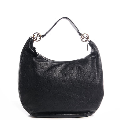 Gucci Guccissima GG Twins Large Hobo Black 1 of 7