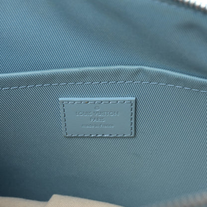 Louis Vuitton Grained Calfskin Aerogram City Keepall Cloud Blue 6 of 9