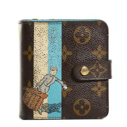 Louis Vuitton Monogram Groom Compact Zip Wallet Blue 1 of 7