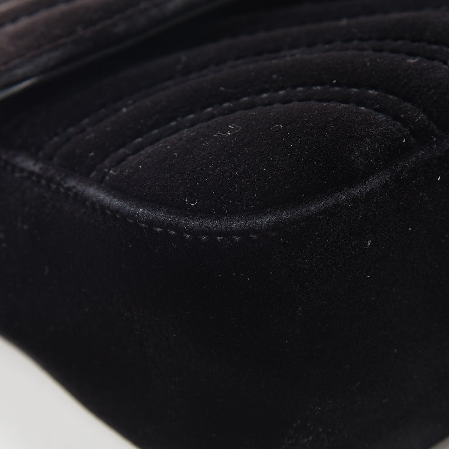 Velvet Matelasse Mini GG Marmont Shoulder Bag Black