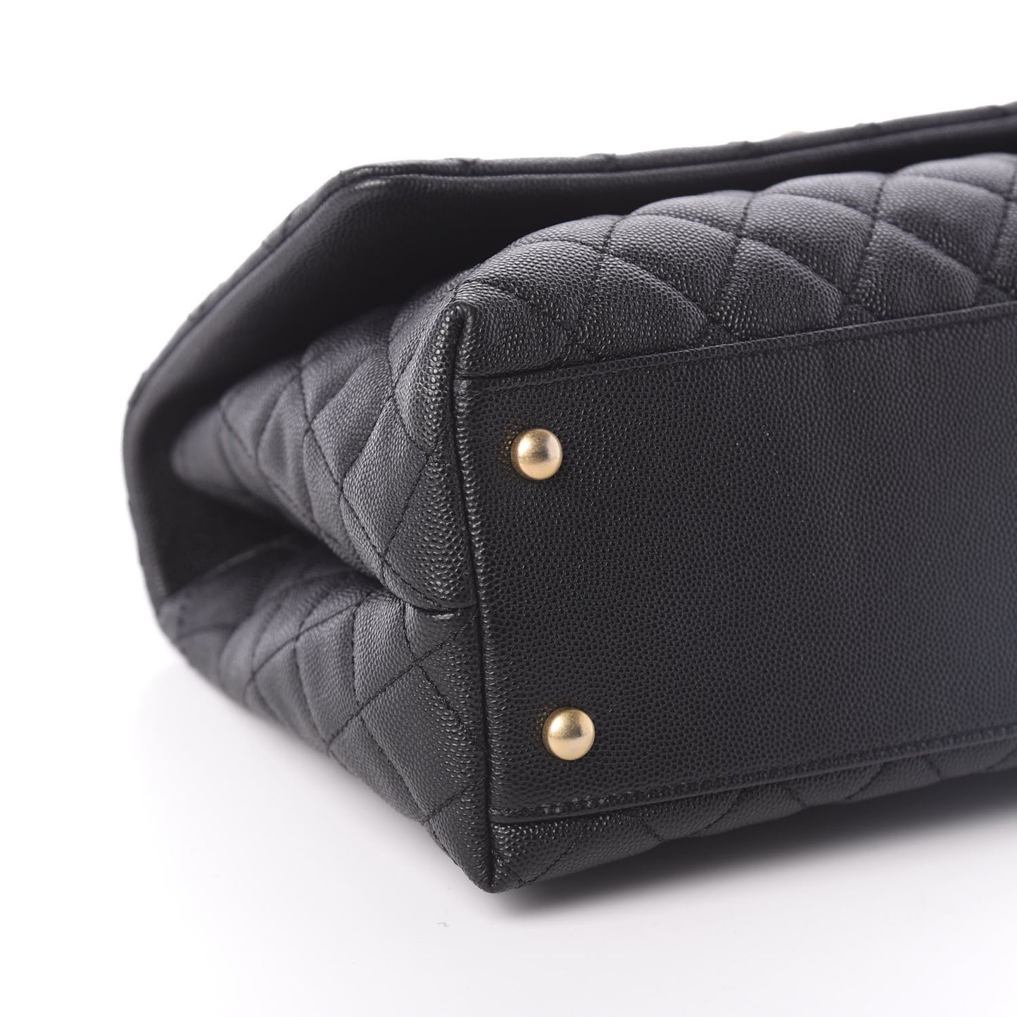 Caviar Quilted Small Coco Handle Flap Black
