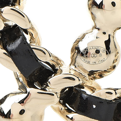 Chanel Lambskin Pearl CC Chain Brooch Black Gold 4 of 5