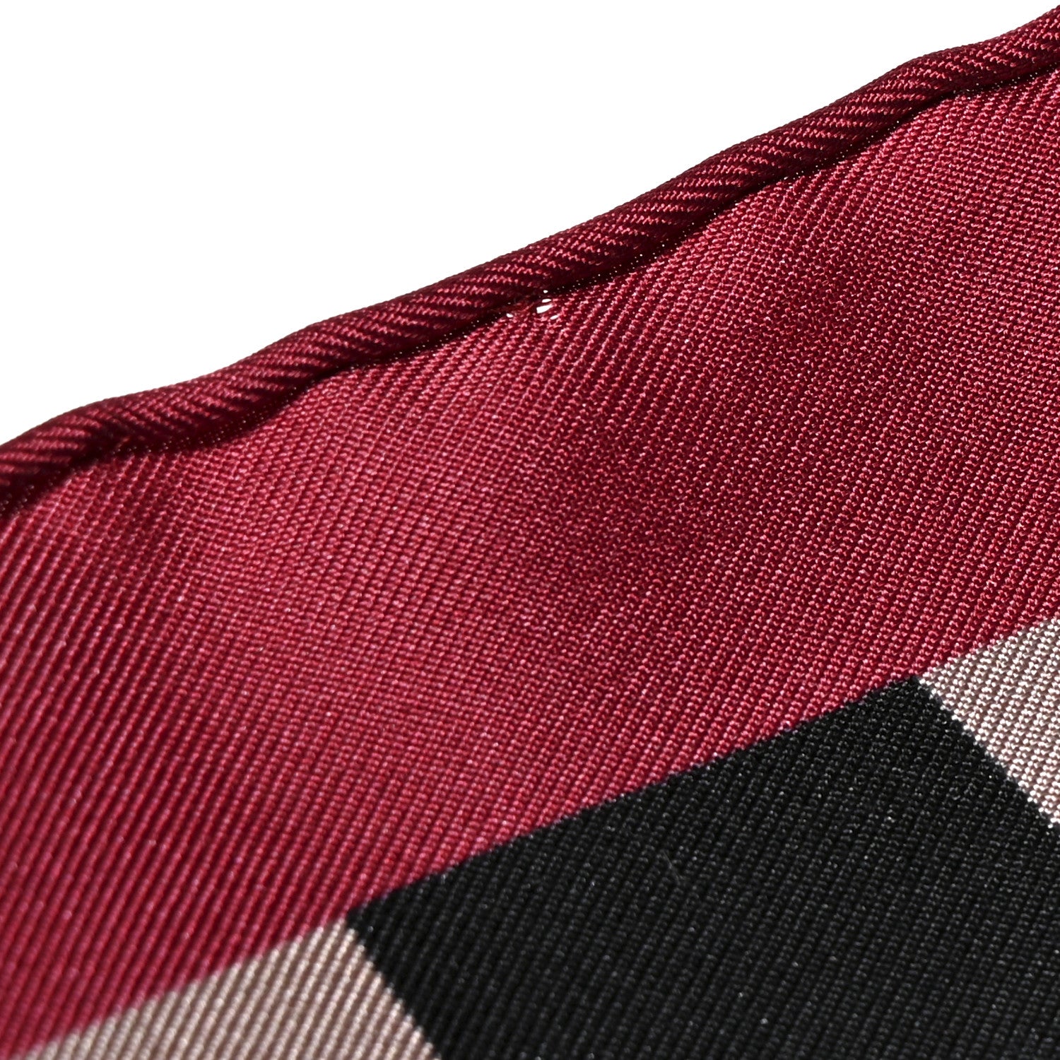 Chanel Silk CC Square Scarf Beige Black Dark Red 4 of 4