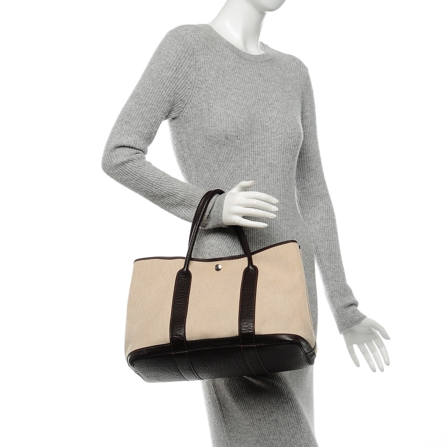 Hermes Toile Buffle Gala Garden Party Tote 36 MM Marron Fonce 2 of 9