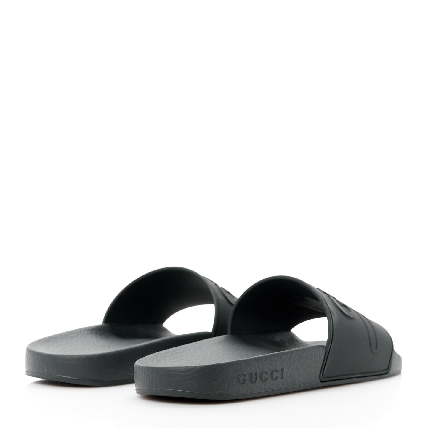 Rubber Womens Logo Slide Sandals 37 Black