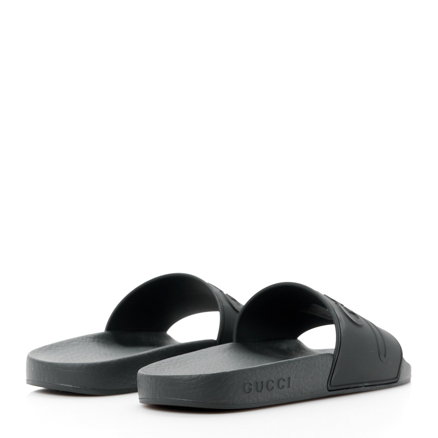 Gucci Rubber Womens Logo Slide Sandals 37 Black 4 of 10