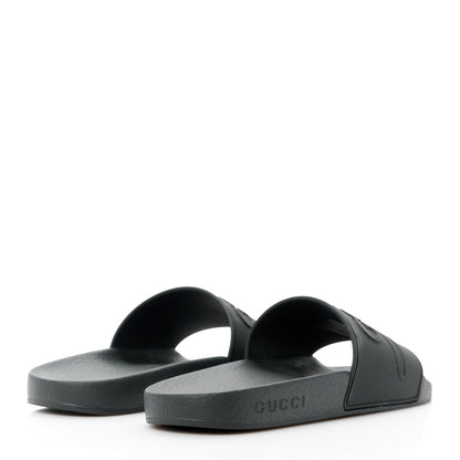 Gucci Rubber Womens Logo Slide Sandals 37 Black 4 of 10