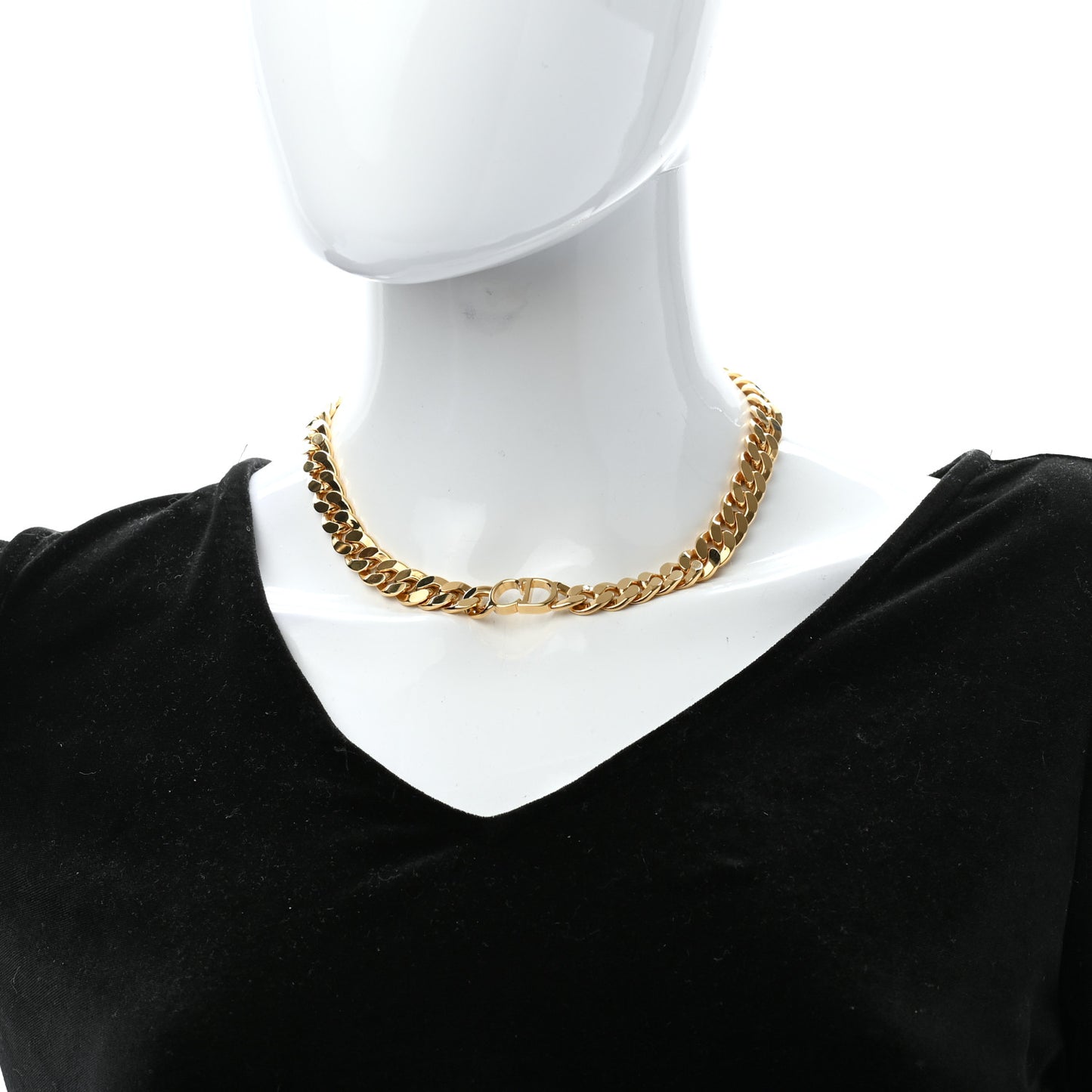 Metal CD Choker Necklace Gold