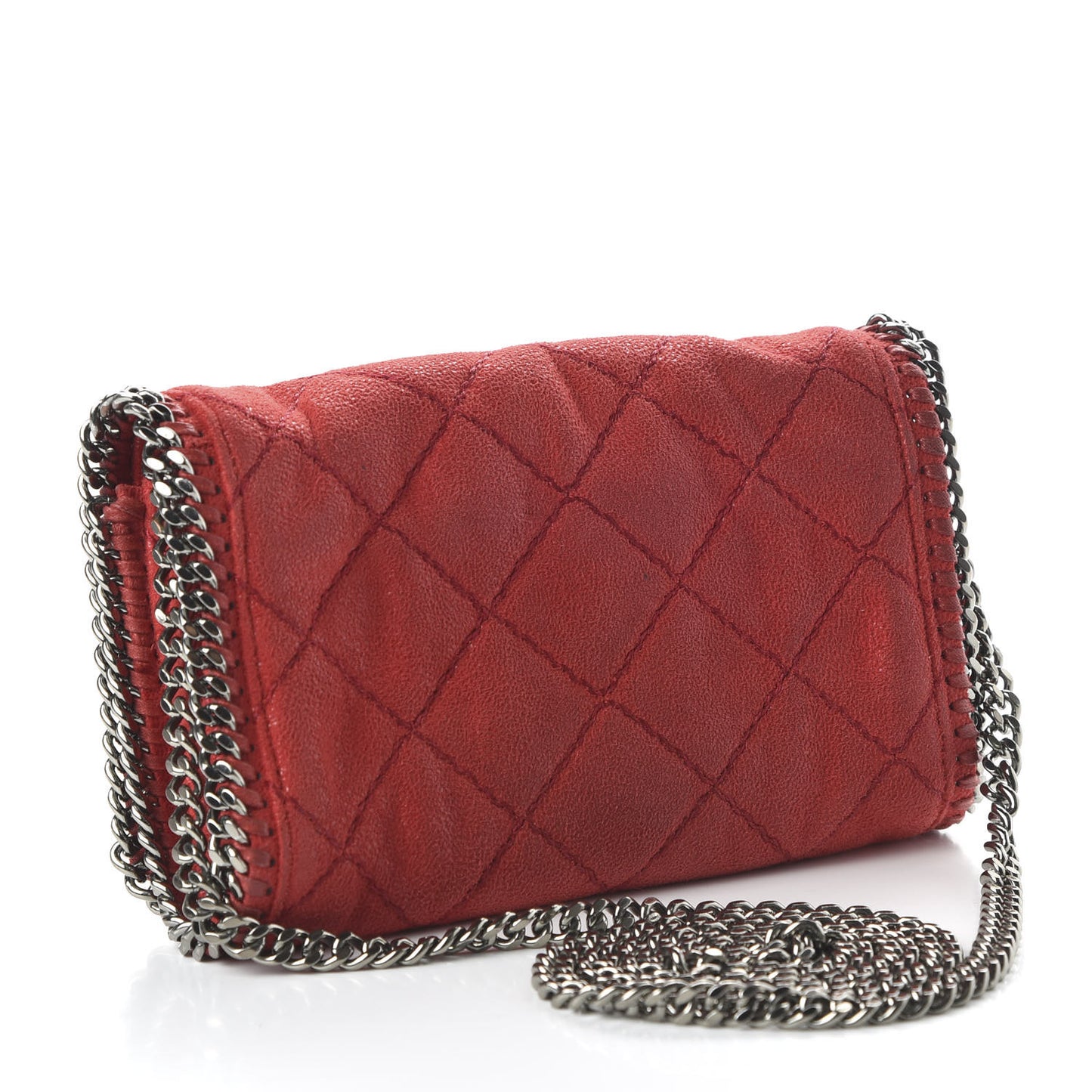 Shaggy Deer Quilted Falabella Crossbody Bag Red