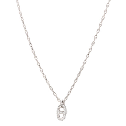 Hermes 18K White Gold Diamond New Farandole Pendant Necklace 1 of 6
