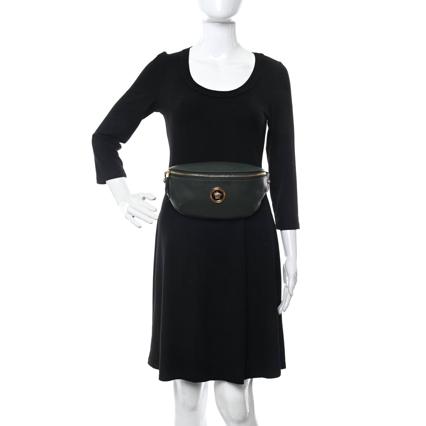 Grained Calfskin Vanitas Medea Belt Bag Green