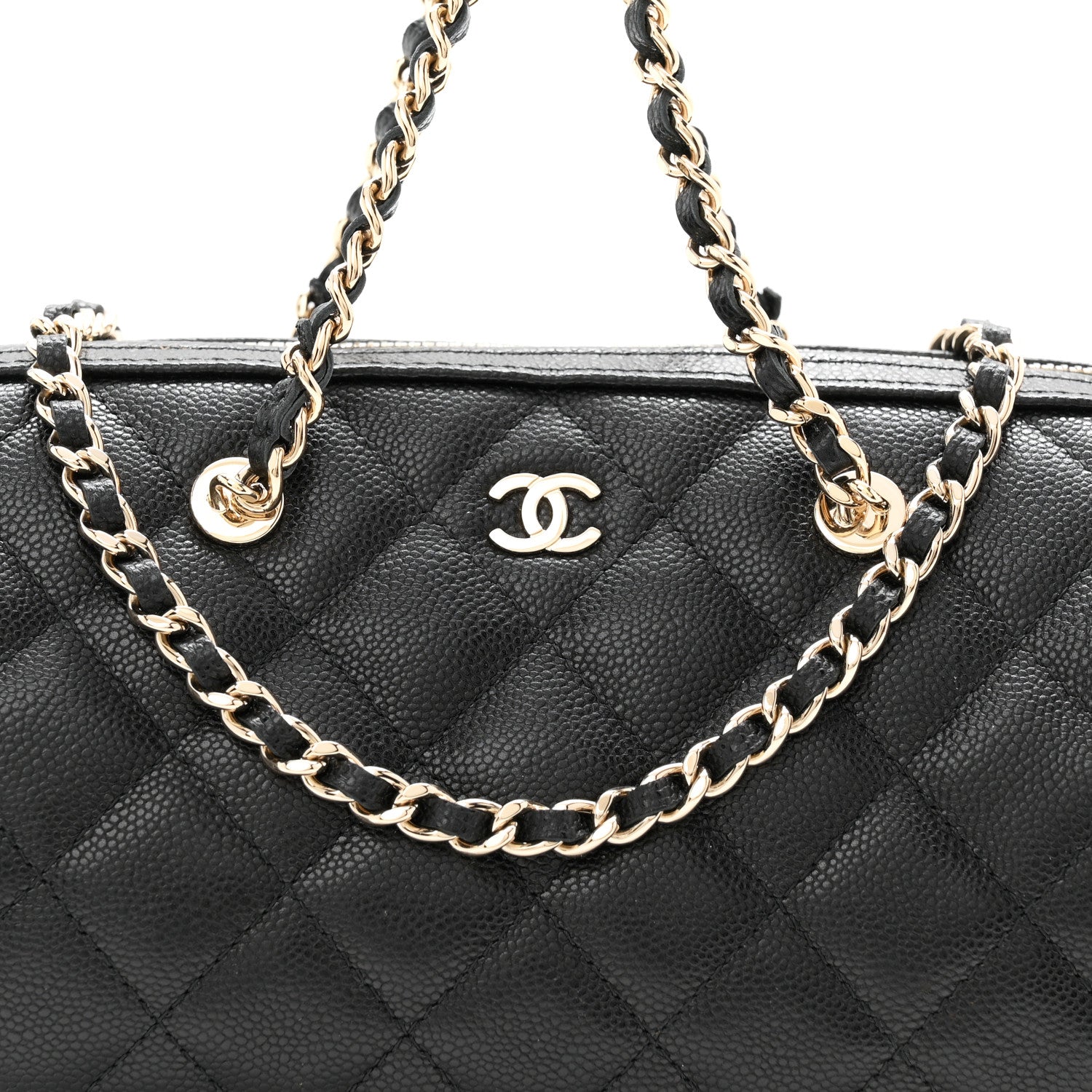 Chanel Caviar Quilted Barrel Clutch With Chain  Black 8 of 10