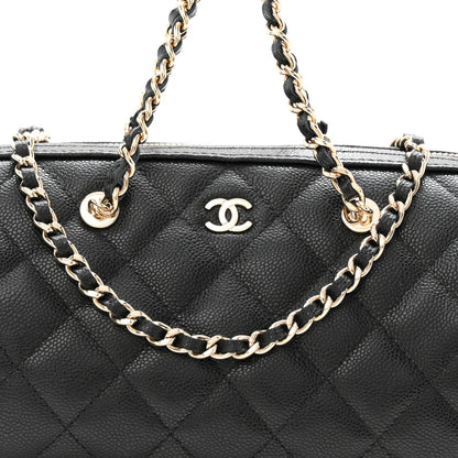 Chanel Caviar Quilted Barrel Clutch With Chain  Black 8 of 10