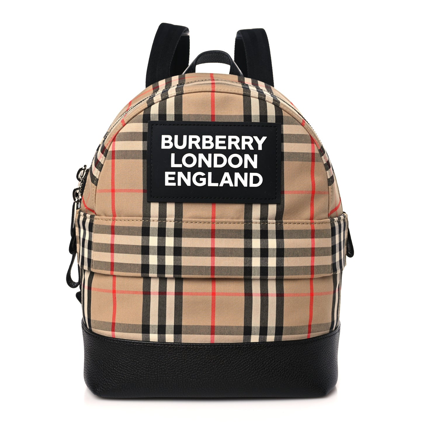 House Check Canvas Calfskin Small Nico Backpack Archive Beige