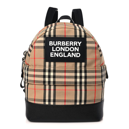 Burberry House Check Canvas Calfskin Small Nico Backpack Archive Beige 1 of 8
