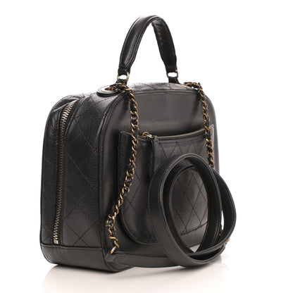 Chanel Shiny Calfskin Goatskin Quilted Coco Curve Vanity Black 3 of 12