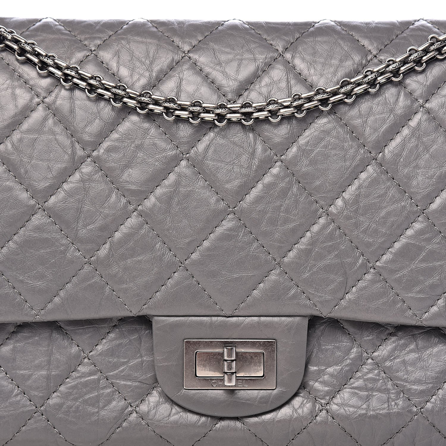 Chanel Aged Calfskin Quilted 2.55 Reissue 227 Flap Grey 12 of 12