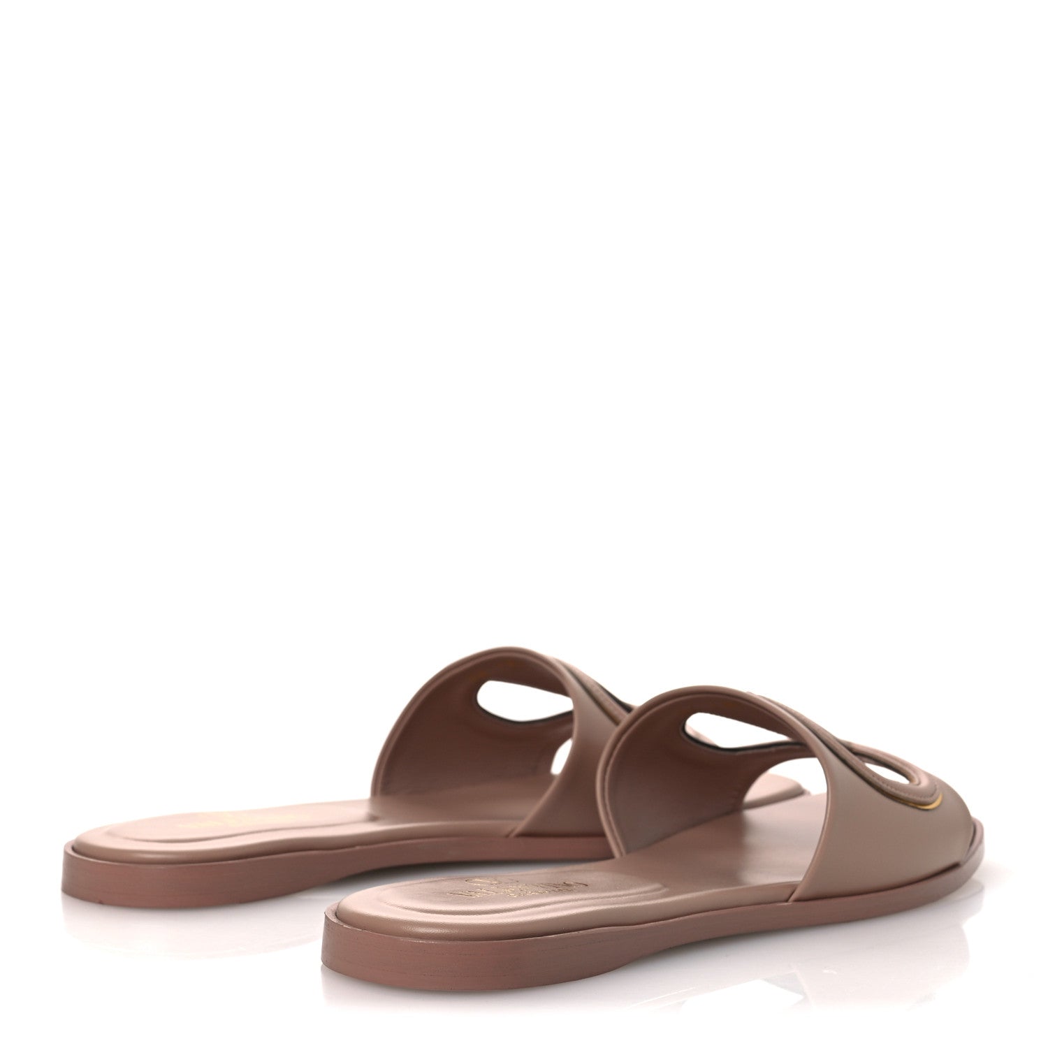 Valentino Garavani Calfskin Vlogo Cut Out Flat Slide Sandals 36.5 Rose 5 of 11