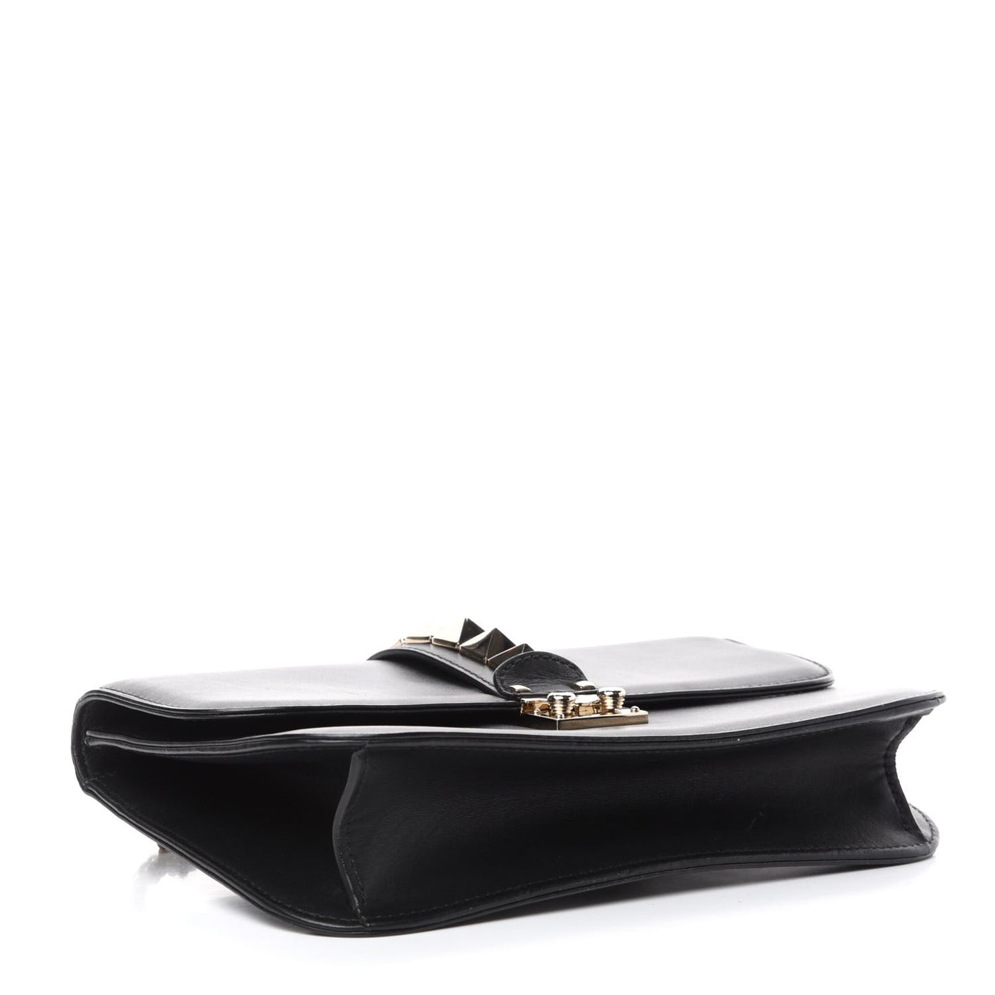 Vitello Medium Glam Lock Rockstud Flap Black