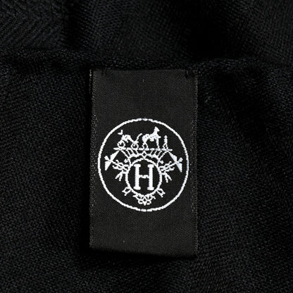 Hermes Cashmere Silk New Libris Stole Black 4 of 4