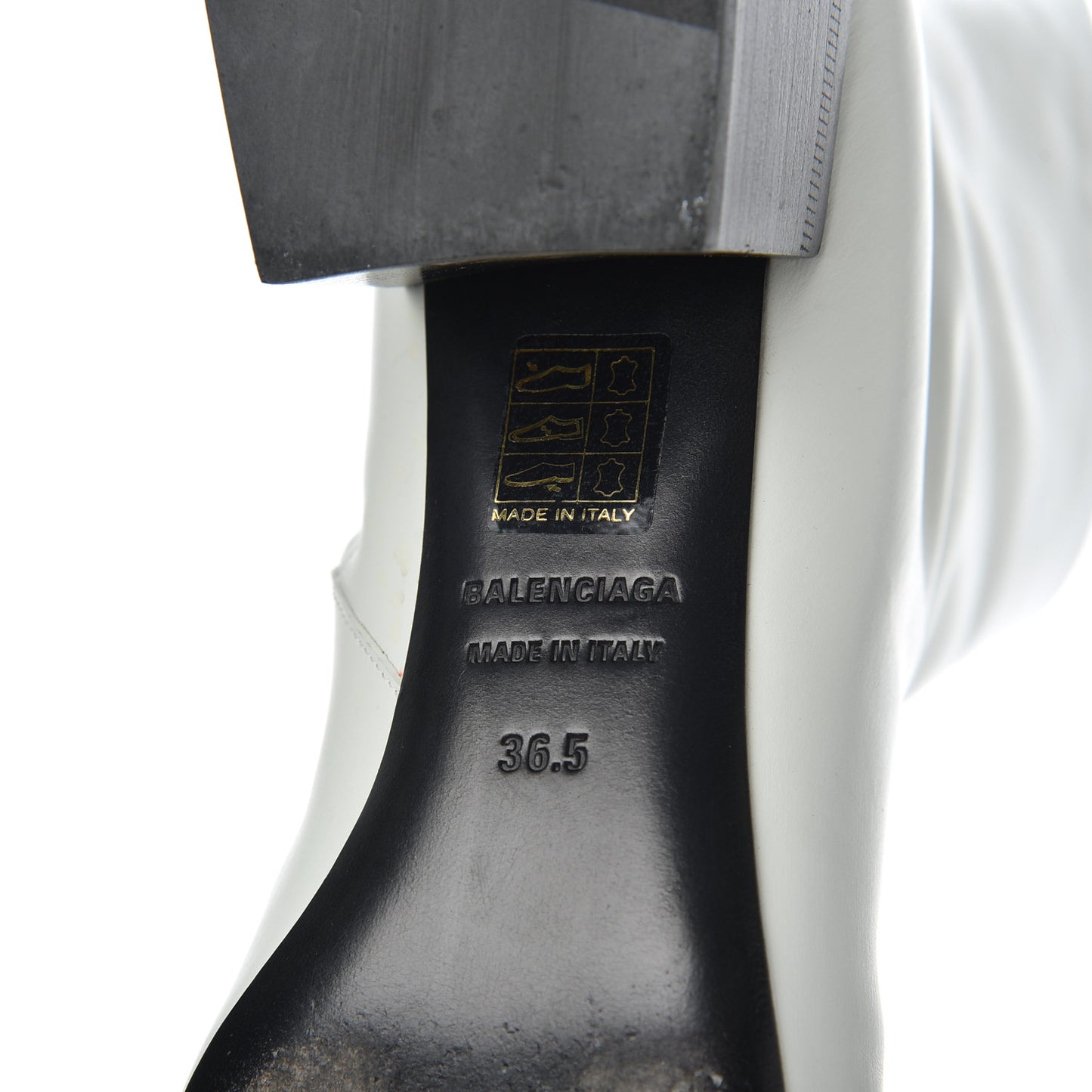 Calfskin Varenne BB Double Square Booties 36.5 White Gold
