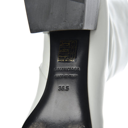Balenciaga Calfskin Varenne BB Double Square Booties 36.5 White Gold 7 of 21