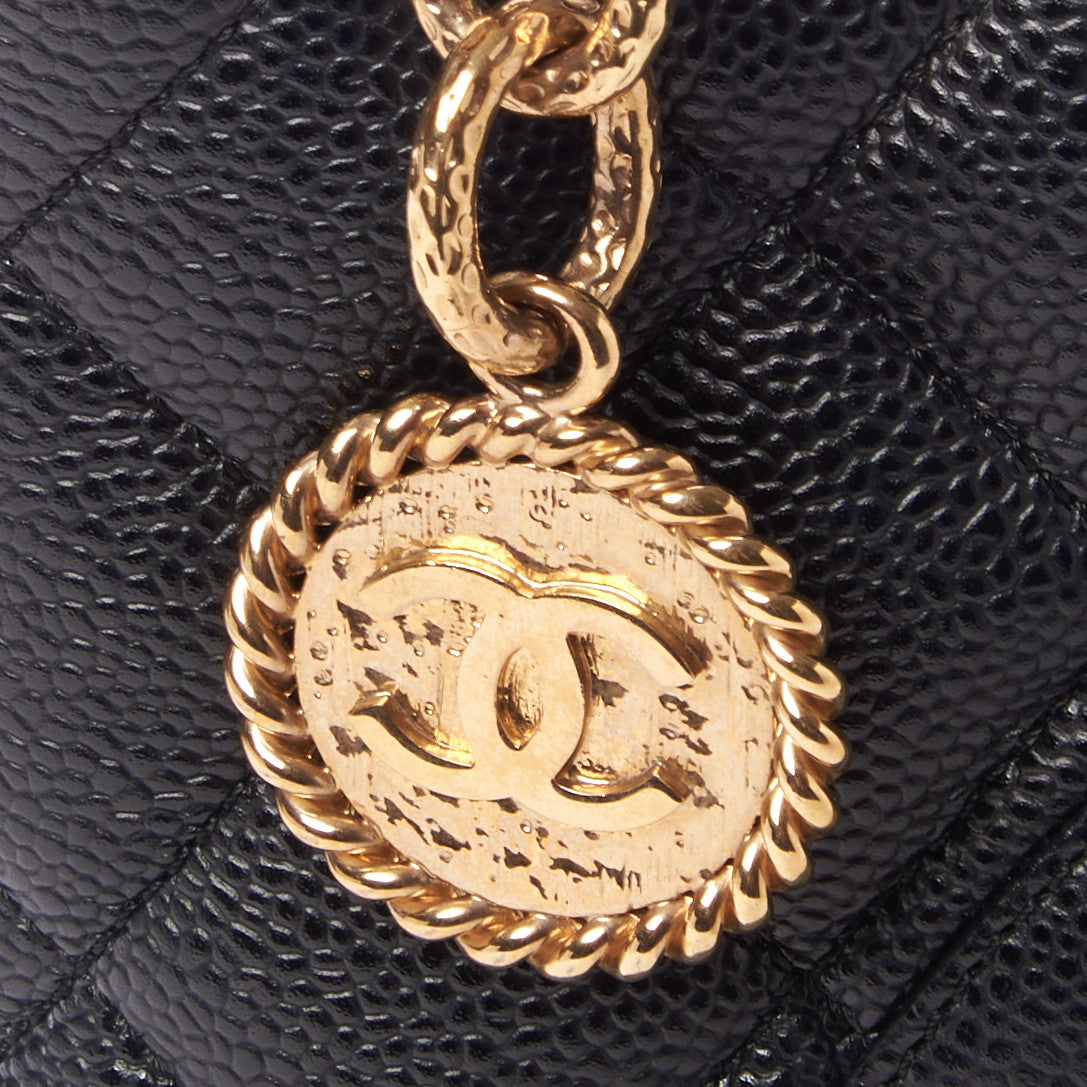 Caviar Quilted Medallion Tote Black