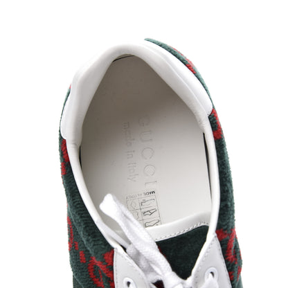 Gucci Covered Wool Big GG Monogram Mens Sneakers 8 Green Red 8 of 11