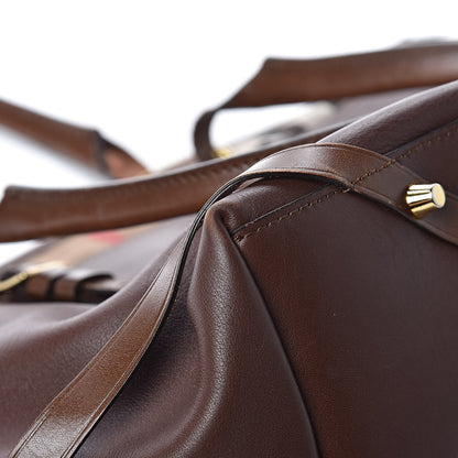 Burberry Calfskin House Check Small Salisbury Tote Brown 13 of 14