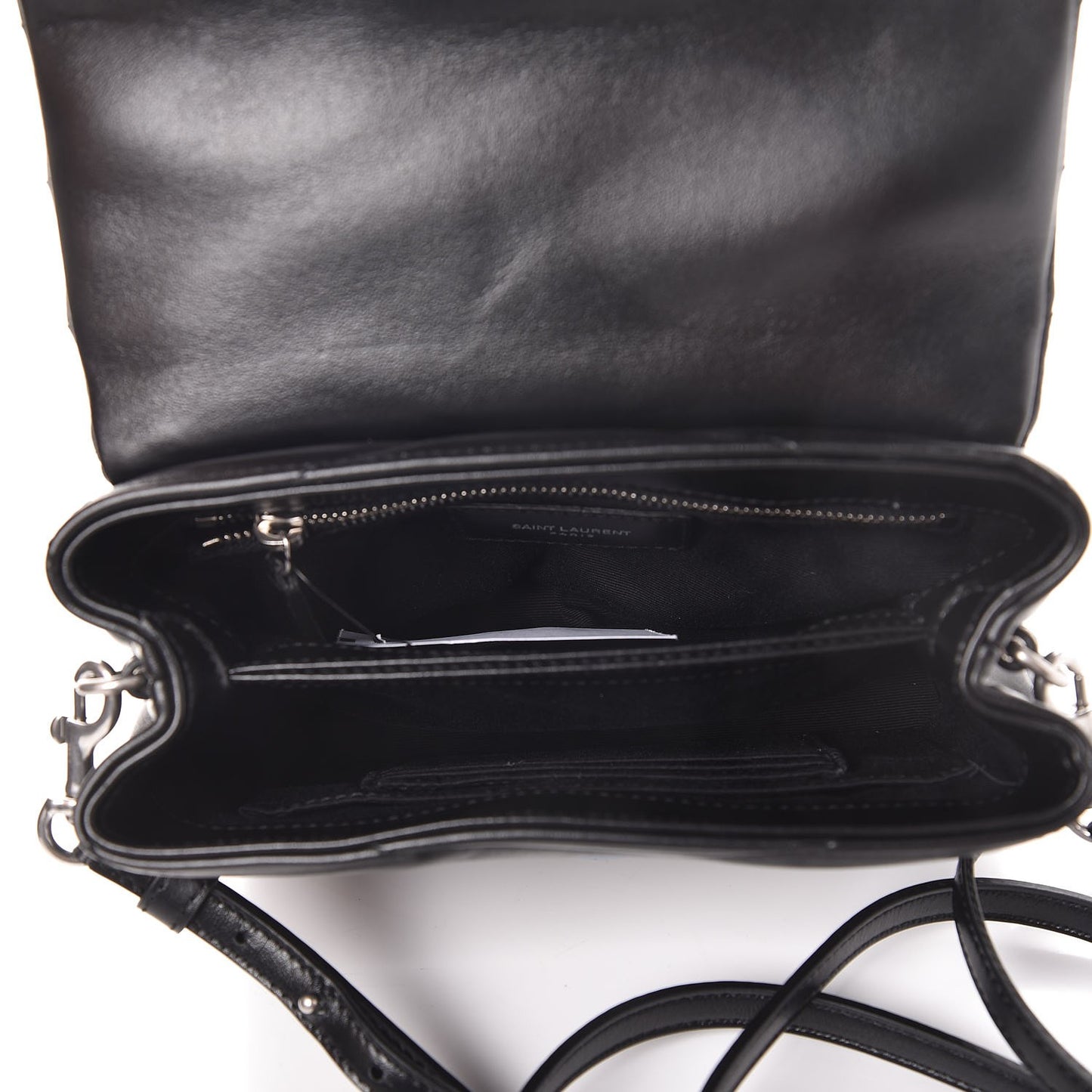 Calfskin Y Quilted Monogram Toy Loulou Crossbody Bag Black