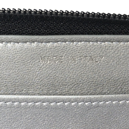 Chanel Lambskin Camellia Embossed Large Zip Around Gusset Wallet Black 6 of 8