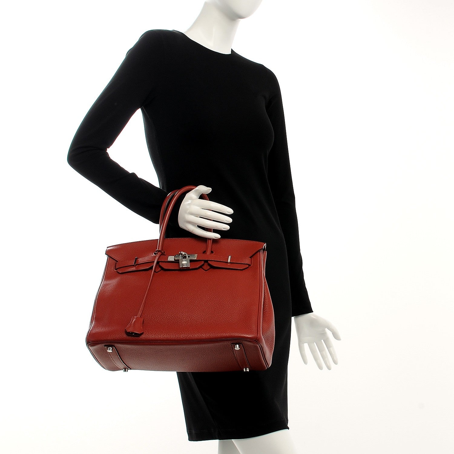 Hermes Taurillon Clemence Birkin 35 Rouge Venetian 2 of 36