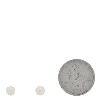 Mikimoto 18K White Gold Akoya Cultured Pearl 6-6.5mm Stud Earrings 2 of 5